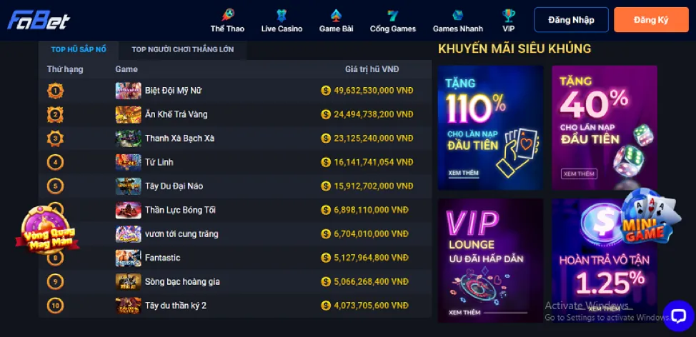 Ưu đãi chào mừng Slots